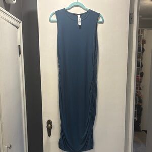 HALARA Sleeveless Maxi Dress in Teal Blue